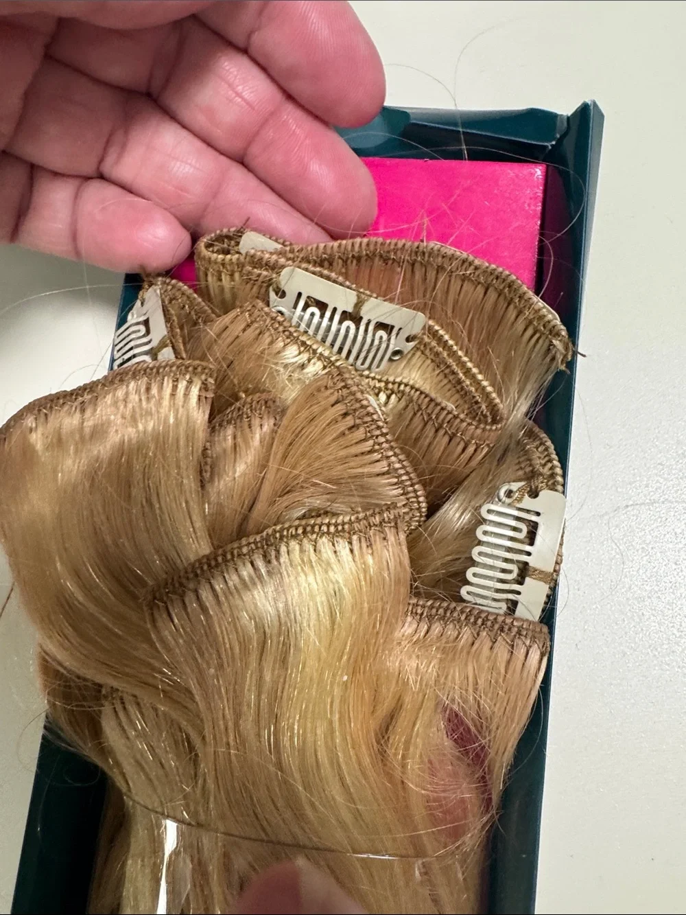 Wavy Human Hair Clip-In Extensions - Blonde Frost (18